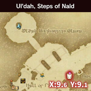 Itinerant Moogle location in Ul'dah - Steps of Nald.