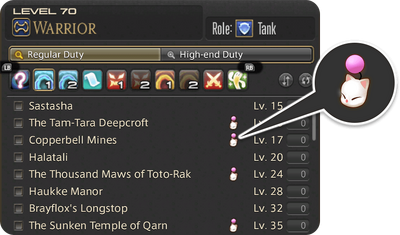Duty Finder with the moogle icon.