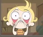 Young Man Rivers scared at Bloo for making funny faces at him through his window at the beginning of the episode.