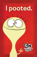 Cheese on a Cartoon Network poster.