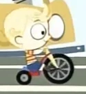 Young Man Rivers makes a cameo appearance while biking with another girl on the street in Say It Isn't Sew.