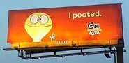 Cheese on an "I pooted" billboard.