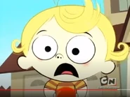 Young Man Rivers shocked to see Bloo making funny faces at him.