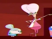 Jerkins seen in her team bowling shirt with Madame Foster to her left