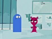 Bloo and Berry in the bathroom