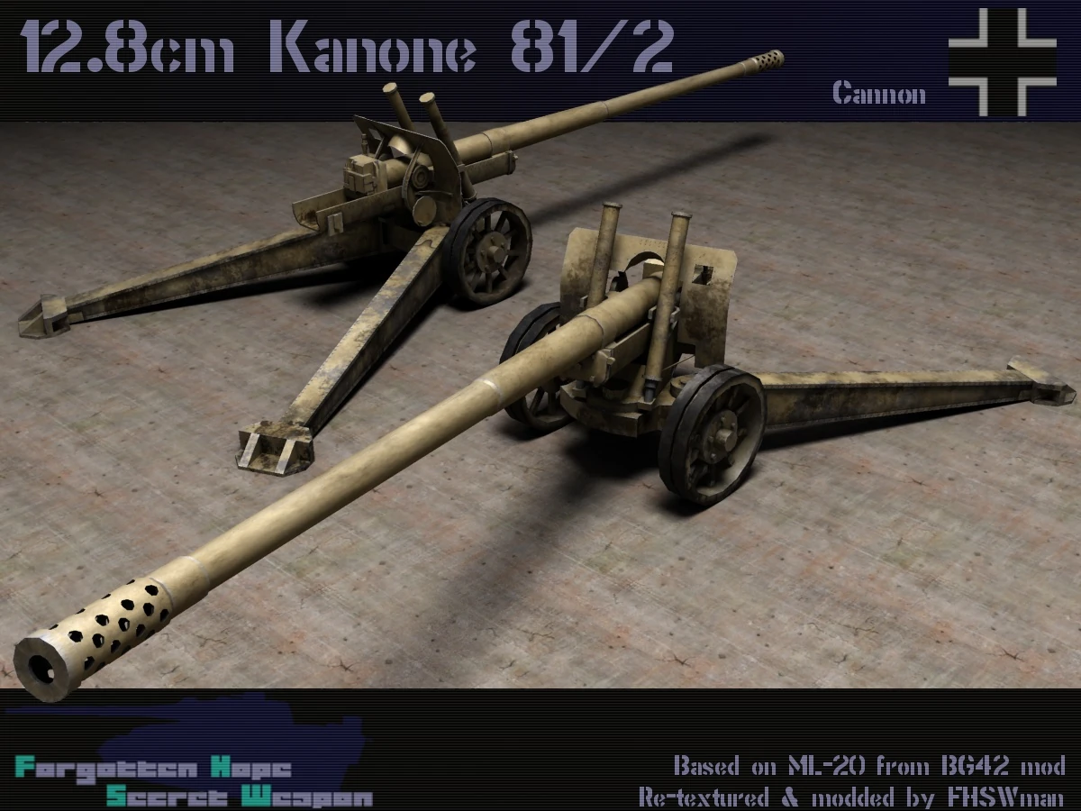 12.8 cm Kanone 81/2 | Forgotten Hope Secret Weapon Wiki | Fandom