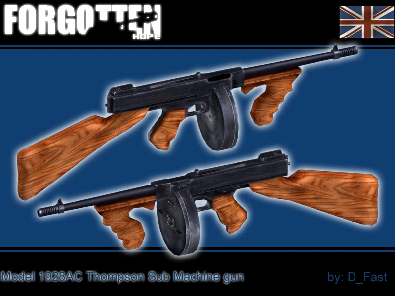 Thompson M1928A1 | Forgotten Hope Secret Weapon Wiki | Fandom 