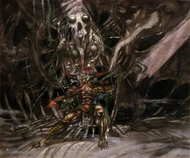 Obra de arte de "Throne of Doom" de Yoshitaka Amano