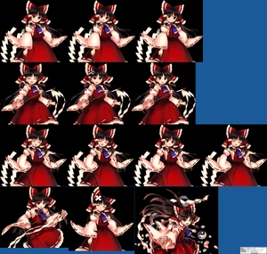 Retratos de Reimu de Urban Legend in Limbo y Antinomy of Common Flowers