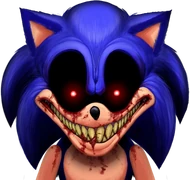 Sonic.exe en la pantalla de "I AM GOD" en SONIC 2011