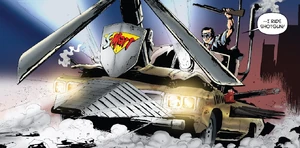 Ash montando el Deathcoaster