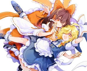 Arte de Reimu y Marisa, por Aya Azuma