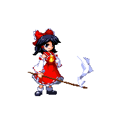 Sprite de Reimu de Immaterial and Missing Power, Scarlet Weather Rhapsody y Hisoutensoku