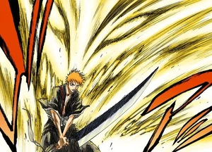Ichigo liberando su Reiatsu
