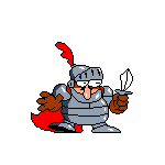 Peppino con su armadura de Caballero.