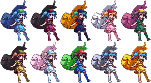 Colores alternativos de Nitori de Hopeless Masquerade, Urban Legend in Limbo y Antinomy of Common Flowers