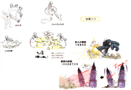 Arte conceptual de su moveset en Golden Fantasia