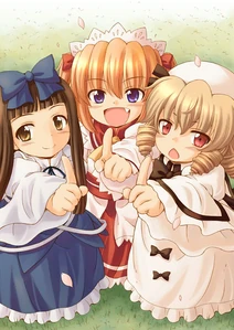 Ilustración de las Tres Hadas de la Luz en Oriental Sacred Place