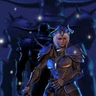 Arte CG de Garland de pie detrás del Guerrero de la Luz