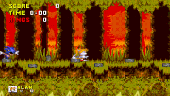 X después del mensaje "LISTO O NO ¡AHÍ VOY!", volando hacia Alan antes de incapacitarlo. (SONIC 2011)