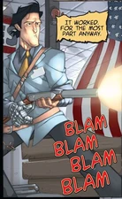 Ash utilizando su Boomstick contra un Deadite