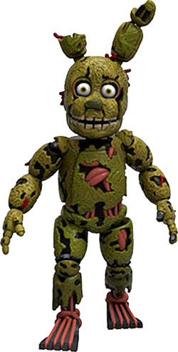 Un animatrónico fusionado de fredbear y springtrap