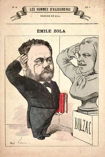 Caricaturen Zola Balzac