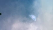 Tentacleless Atmospheric Jellyfish floating in the sky.
