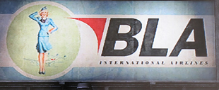 The BLA IA Billboard ad with flight attendant uniform