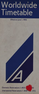 Apollo Airways Modern logo (1994) on a Apollo air timetable