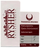 Trans-Con Airlines ticket prop to promote the film.