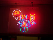 Chuck E. Cheese Self Serve Coke Neon sign