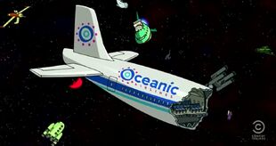 Oceanic Air plane wreckage in Futurama.