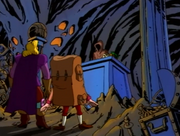 Cave of the Trader - Chuck and Melvin trade with the Trader