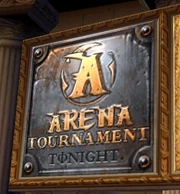 "Arena Tournament Tonight" poster.