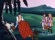 The heroes getting ready to have a picnic.