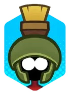 Marvin Wins (Rare, Marvin Mastery Level 15) - This Badge displays the number of wins a player has achieved with Marvin the Martian.