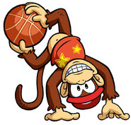 Artwork of Diddy Kong in Mario Hoops 3-on-3.