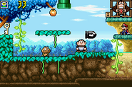 The first stage of the new version of "Modern" Donkey Kong Jr.