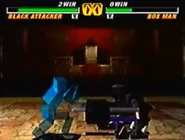 Box Man fighting Black Attacker in Tobal 2.