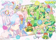 Let's take a picture~ - featuring Ribombee, Bellossom, Comfey, Maractus and Steenee. Art by booota.