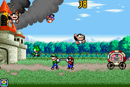 A Toad, a Baby Yoshi and two Donkey Kong Juniors in the new version of "Modern" Fire.