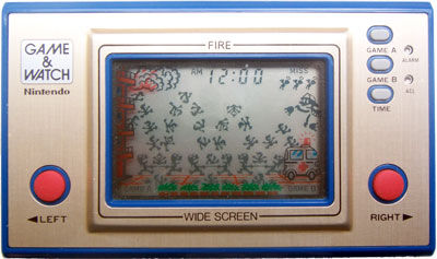 Nintendo Game Watch Wide Screen Fire Fr-27 1981 Released