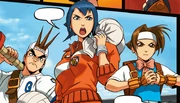 Shoma, Natsu and Hinata as they appear in Street Fighter Legends: Sakura