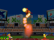 Diddy Kong performing the Jet Shot.