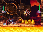 Magma Dragoon performing the Hadouken