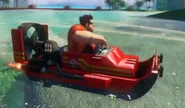 Ralph's vehicle in boat mode.