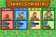 Character select screen with Bubbles selected.