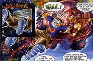 Diddy Kong pulling Big B. through the wormhole.