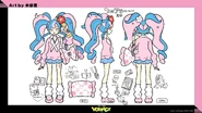 Fairy-type Miku concept art from Megumi Mizutani. This artwork also features Igglybuff.